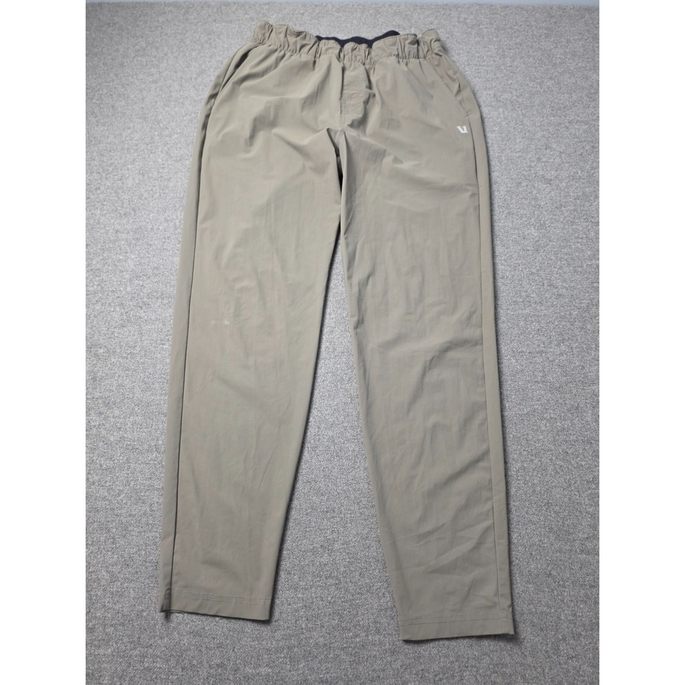 Vuori Fleet Pants Mens Large Khaki Stretch Performance Elastic Waist Outdoor